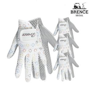 브렌스 하트B 디자인 실리콘 여성 양손 골프장갑 4켤레