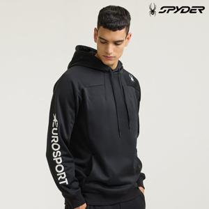 [스파이더] 공용 유로스포츠 기모 후드 티셔츠 SPHWCNHD221UBLK