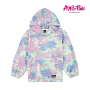 [애플핑크][애플핑크] X자수 물나염 후드티셔츠 (APXPR703GSV)