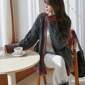 [나크21] (55~120) 꽈배기 도톰 니트가디건 NK34-J-33