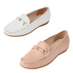 [엘칸토(여성화)]논슬립경량쿠션 LD79  천연양가죽 여성캐주얼로퍼 LCWC79U413 핑크/화이트