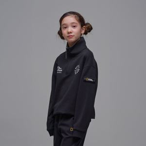 [내셔널지오그래픽 키즈] K241USW940 반집업 맨투맨 CARBONBLACK