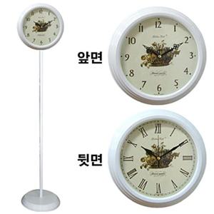 GB6052 무소음 양면 스탠드시계 화이트과일 메탈 한국
