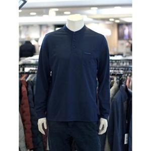 크로커다일 세이브존03 남성 봄 자카드 조직 차이나카라 긴팔 티셔츠 SAVCDAAATS1481