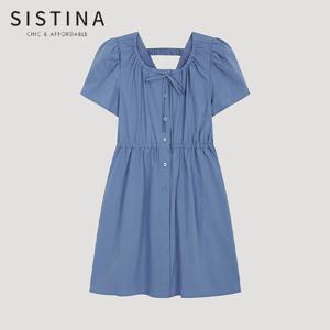 [SISTINA] 인기 셔링 포인트 미니 원피스_AWWOPO21110_BL