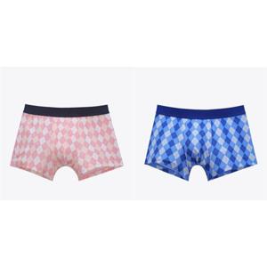 [예스]블루,오렌지 아가일체크 남성 드로즈 2종택1 YSMDA105