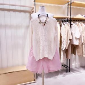 [시에로]  SK2KTF451_스카시 조직 라운드넥 니트 가디건