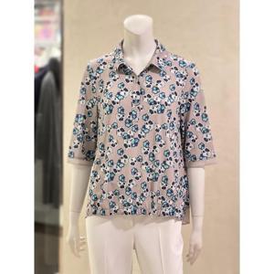 벨리시앙 세이브존01 프린트 배색 쉬폰 밴딩 블라우스(2color) BL4232_BG