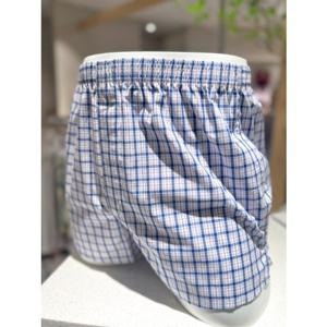 [바바라] 남성 체크 면 트렁크(AMT4404T)(NAVY)