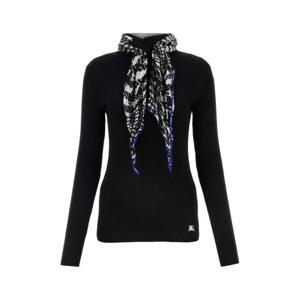 버버리 여성 블랙 비스코스 긴팔 티셔츠 8081169 A1189