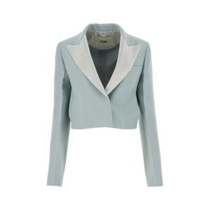 펜디 여성 연하늘 울 크롭 블레이저 FJ7491AC4G F08S8