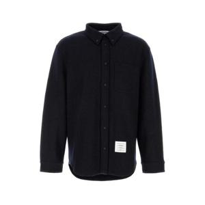 톰브라운 남성 네이비 Midnight 오버사이즈 면 긴팔 셔츠 MJT495AJ0160 415