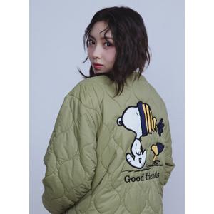 [클라이드]여성 3컬러 스누피 깔깔이 퀼팅 점퍼 (FODJP971F)