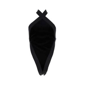 생로랑 여성 블랙 Velvet 벨벳 바디수트 762438Y3D02 1000