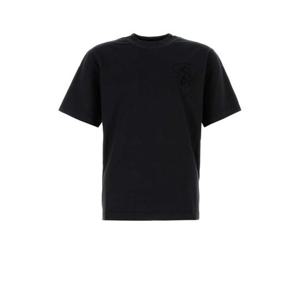 버버리 남성 블랙 면 반팔 티셔츠 8099548 C1413