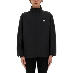 프레드페리 남성 블랙 로고 짚업 자켓 FPJ554049_198P