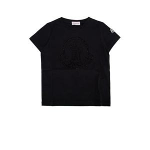 몽클레어 주니어 키즈 블랙 반팔 티셔츠 8C0001283907 999