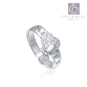 트윈 하트 딸랑이 R-49 커플링 우정 실버반지 은반지