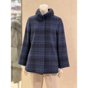 벨리시앙 세이브존01 밍크 체크 칼라  울 코트(2color) HC2403