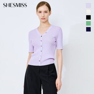 [쉬즈미스] 버튼 포인트 브이넥 니트_SSKPOO22670