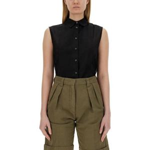 아스페시 여성 블랙 실크 민소매 셔츠 5467_M12101241