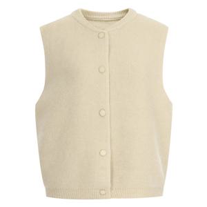샵앤) 여성 스냅단추 라운드 니트 조끼 FRB-WVS-20035-베이지