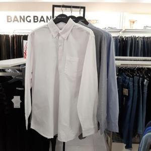 뱅뱅 HC09 남자  가을 솔리드 포켓셔츠남방 NSZ215