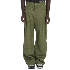 오프화이트 남성 카키 면 카고 팬츠 OMCF042F24 FAB001 5810