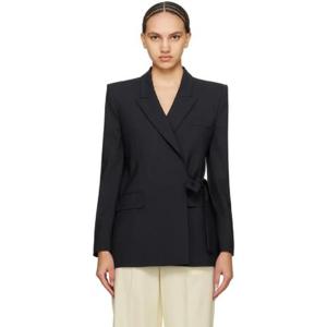 25 FW 엠에스지엠 여성 네이비 버진 울 블레이저 241443F057001