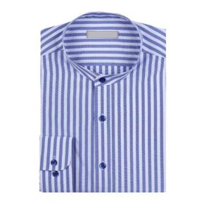 FS-233 블루 스트라이프 차이나카라 셔츠 슬림핏