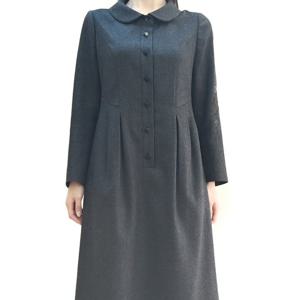 [비꼴리끄(여성)]울 라운드 카라 소매 자수 원피스 B244WO3070