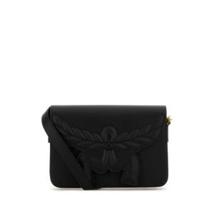 엠씨엠 여성 블랙 Laurel 스몰 가죽 플랩 크로스백 MWREAAC02 BK