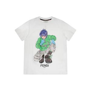 펜디 남아 화이트 반팔 티셔츠 JMI431K_7AJF0TU9