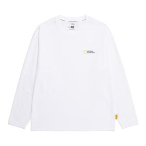 내셔널지오그래픽 N255UTS901 세미오버핏 수피마 긴팔 티셔츠 WHITE