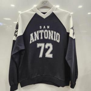 애플핑크 HC07 라글란 배색 럭비 맨투맨 티셔츠 JBK8U142GSB