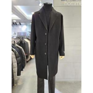 바쏘옴므 세이브존03 바쏘옴므 24F/ 블랙 울  세미오버 싱글 롱 코트 WSAGY4CJ32ABKA