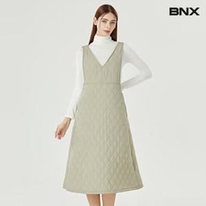 [비엔엑스]페미닌 뷔스티에 롱 A라인 퀼팅원피스 (BW4OP003L0)