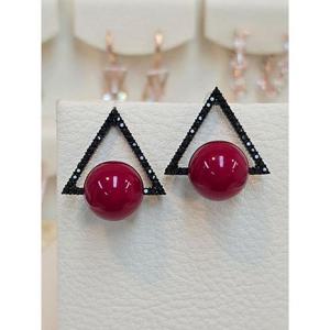 볼라레 세이브존03 볼라레 스티지 레드진주 티타늄침 귀걸이 AGSSS1696A