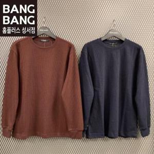 뱅뱅 HC04 가을 여성 골지 단색 라운드티셔츠 CTK606