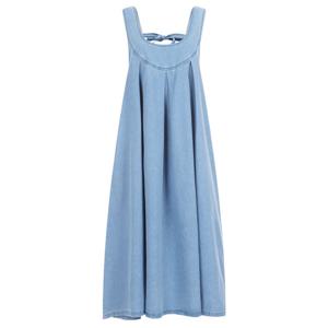 샵앤) 봄신상 여성 데님 뷔스티에 루즈핏 뒷주름 롱 원피스 MSE-WDR-20268-연청