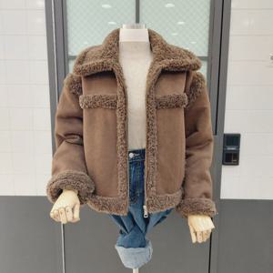 [반에이크]반에이크 퍼배색 무스탕점퍼VB4ZJPMD02Z_SC