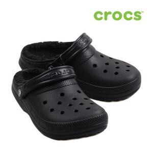크록스 클래식 클로그 샌들 라인드  블랙 203591-060