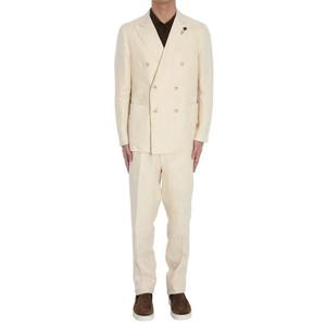 라르디니 남성 베이지 린넨 수트 세트 ES425AE EIF64510 120