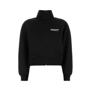 발렌시아가 여성 블랙 Ben 나일론 짚업 스웨트셔츠 818505TRVE2 1089