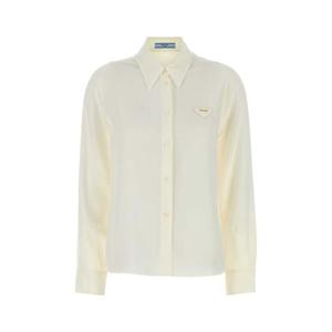 프라다 여성 화이트 실크 긴팔 셔츠 P473FSOOO14KG F0304