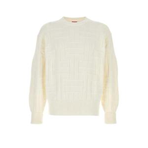 겐조 남성 화이트 면 라운드넥 긴팔니트 FF55PU7083CB 02