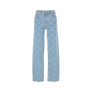 겐조 여성 블루 데님 자수 진 FF52DP2166J4 DB