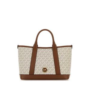 마이클 바이 마이클코어스 여성 베이지 스몰 캔버스 프린티드 탑 핸들백 30R4G99T1V VANILLALUGG