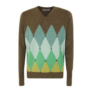 발란타인 브이넥 다이아몬드 스웨터 B2P001.12KA8 92666 GREEN