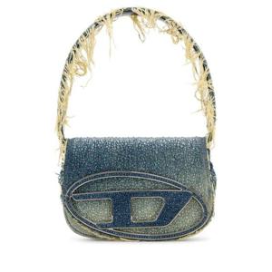디젤 여성 블루 데님 장식 플랩 숄더백 X08396P6803 H8457